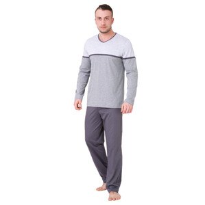 Pánské pyžamo Gaspar 541 HOTBERG Barva/Velikost: šedá světlá / XXL
