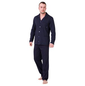 Pánské pyžamo Roger se vzorem kostičky HOTBERG Barva/Velikost: modrá tmavá / L