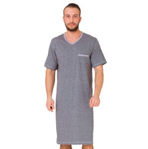 Pánská noční košile Baltazar s kapsičkou HOTBERG Barva/Velikost: šedá melír / L