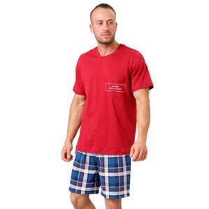 Pánské pyžamo Ikar se vzorem barevné kostky HOTBERG Barva/Velikost: červená / L