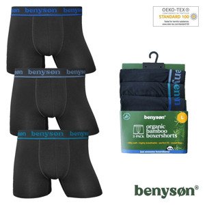 BENYSON 3-PACK Bambusových pánských boxerek BENY-7015 Barva/Velikost: černá / M/L