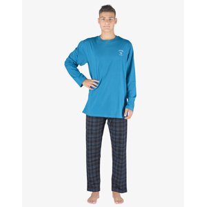 Gina Výhodné balení 5 kusů - Pyžamo dlouhé pánské 79145P Barva/Velikost: petrolejová, černá / XL