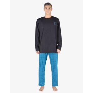 Gina Výhodné balení 5 kusů - Pyžamo dlouhé pánské 79145P Barva/Velikost: černá, petrolejová / XL