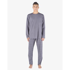 Gina Výhodné balení 5 kusů - Pyžamo dlouhé pánské 79155P Barva/Velikost: šedá, černá / XXL
