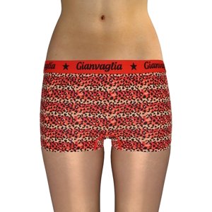 Gianvaglia Dámské boxerky Leopard Barva/Velikost: červená / L/XL