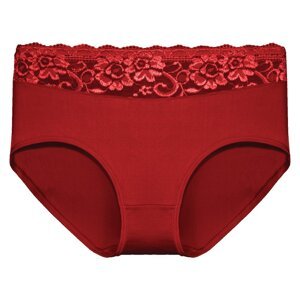 FINE WOMAN Dámské kalhotky s květinovou krajkou 9060 Barva/Velikost: rudá / L/XL