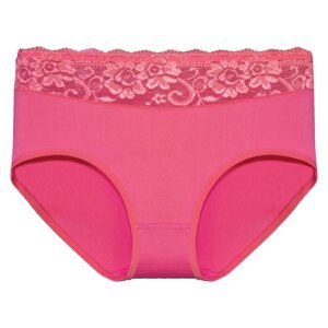 FINE WOMAN Dámské kalhotky s květinovou krajkou 9060 Barva/Velikost: růžová / L/XL