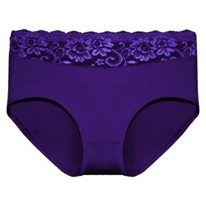 FINE WOMAN Dámské kalhotky s květinovou krajkou 9060 Barva/Velikost: fialová / XL/XXL