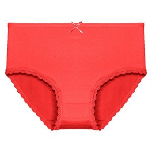 FINE WOMAN Dámské kalhotky vyšší 9075 s krajkou Barva/Velikost: červená / S/M