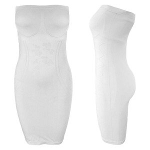 FINE WOMAN Dámské tvarovací šaty Barva/Velikost: bílá / Univerzální velikost (S-XXL)