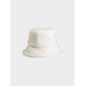 Dámský plyšový klobouk bucket hat - krémový