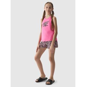 Dívčí plážové šortky typu boardshorts - pudrově růžové