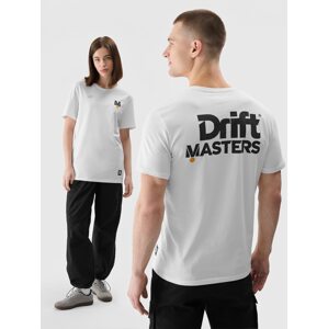 Tričko regular s potiskem unisex 4F x Drift Masters - bílé